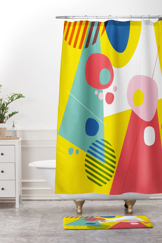 Trevor May Abstract Pop III Shower Curtain And Mat