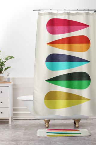 Trevor May Feathers I Shower Curtain And Mat