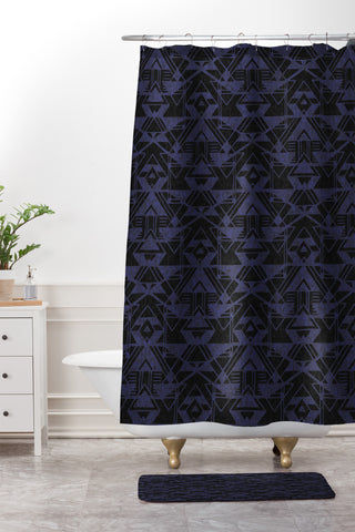 Triangle Footprint 1tridiv2big Shower Curtain And Mat