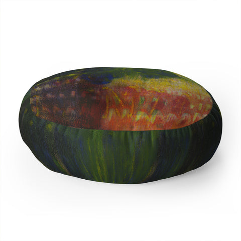 Triangle Footprint back in rhythm Floor Pillow Round