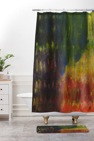 Triangle Footprint back in rhythm Shower Curtain And Mat