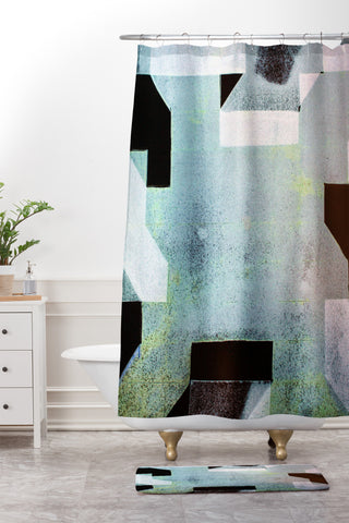 Triangle Footprint Ca6 Shower Curtain And Mat