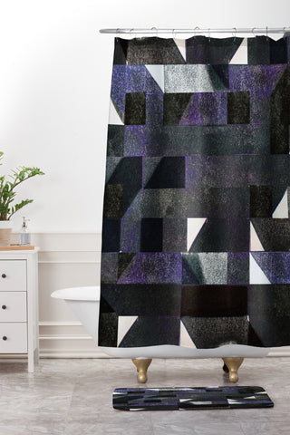 Triangle Footprint Ca7 Shower Curtain And Mat