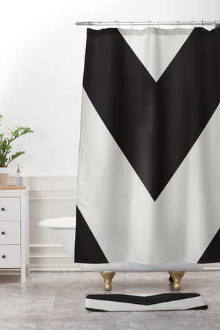 Triangle Footprint cbw2 Shower Curtain And Mat