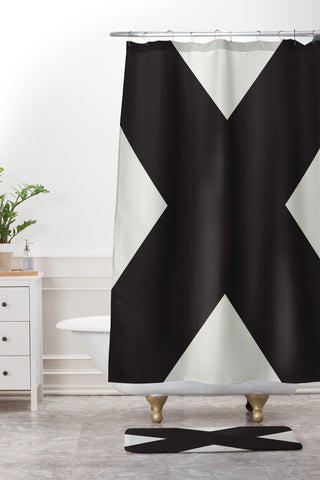 Triangle Footprint cbw3 Shower Curtain And Mat