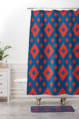Triangle Footprint cc2mrpt Shower Curtain And Mat