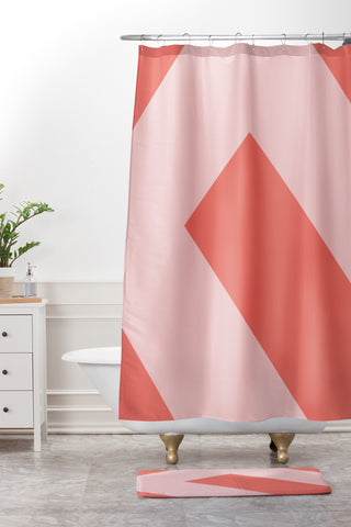 Triangle Footprint cc3 Shower Curtain And Mat