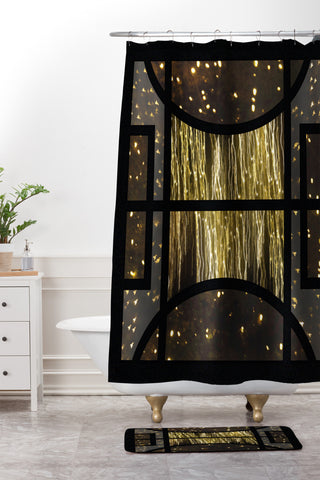 Triangle Footprint Cosmos3 Shower Curtain And Mat