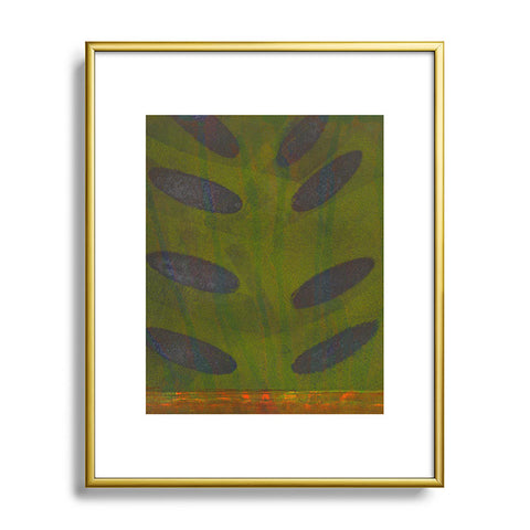 Triangle Footprint let us go Metal Framed Art Print