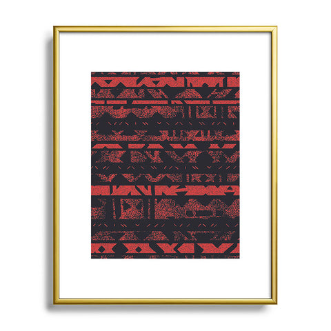 Triangle Footprint Lindiv1 Red Metal Framed Art Print