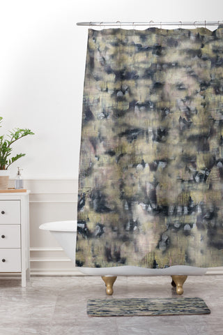 Triangle Footprint ms1c2 Shower Curtain And Mat