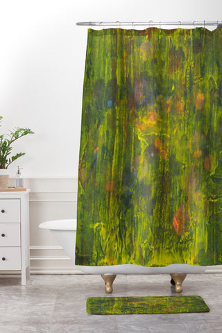 Triangle Footprint narrow the trace Shower Curtain And Mat