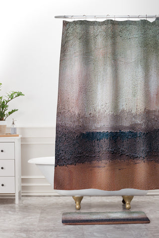 Triangle Footprint s1 Shower Curtain And Mat