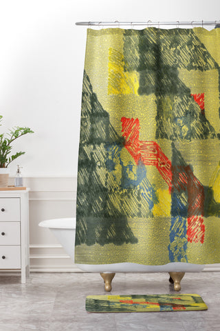 Triangle Footprint time will tell Shower Curtain And Mat