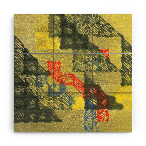 Triangle Footprint time will tell Wood Wall Mural