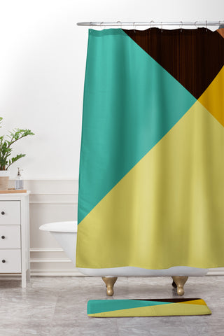 Triangle Footprint Tridiv1 Mega1 Shower Curtain And Mat