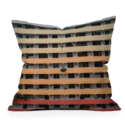 Tristan Zhou Gradient Building Throw Pillow