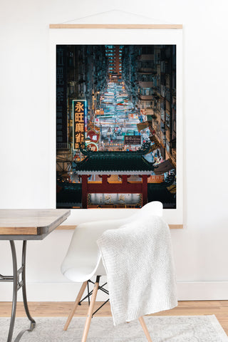 Tristan Zhou Hong Kong Market Street Art Print And Hanger