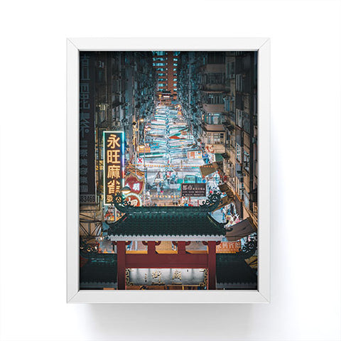 Tristan Zhou Hong Kong Market Street Framed Mini Art Print