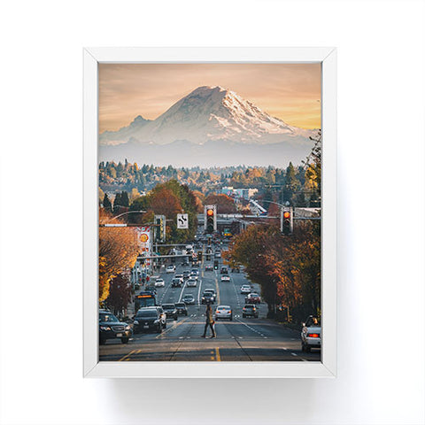 Tristan Zhou Mt Rainier Framed Mini Art Print