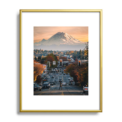 Tristan Zhou Mt Rainier Metal Framed Art Print
