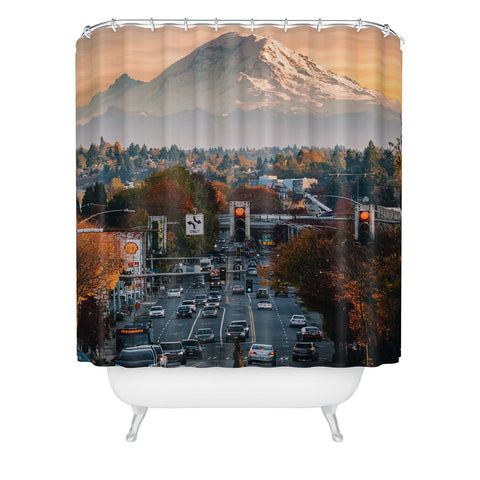 Tristan Zhou Mt Rainier Shower Curtain