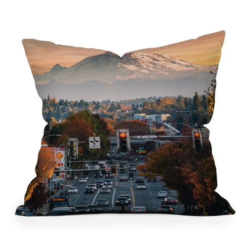 Tristan Zhou Mt Rainier Throw Pillow