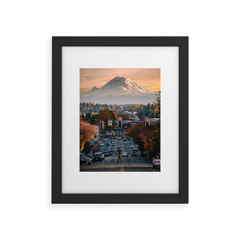 Tristan Zhou Mt Rainier Framed Art Print