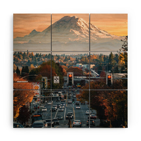 Tristan Zhou Mt Rainier Wood Wall Mural