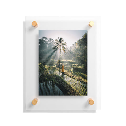 Tristan Zhou Rice Terrance Sunrise Floating Acrylic Print