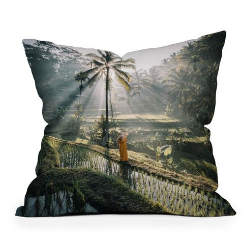 Tristan Zhou Rice Terrance Sunrise Throw Pillow