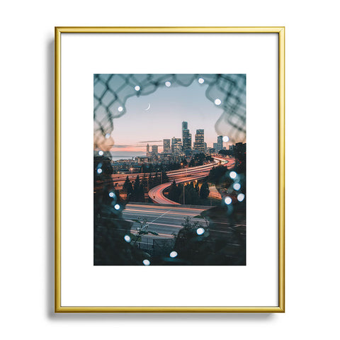 Tristan Zhou Seattle Cityscape Metal Framed Art Print