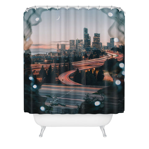 Tristan Zhou Seattle Cityscape Shower Curtain