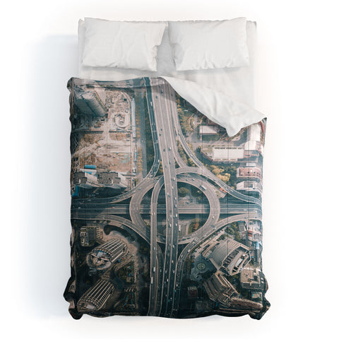 Tristan Zhou Shanghai Intersection Comforter