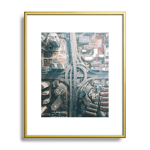 Tristan Zhou Shanghai Intersection Metal Framed Art Print