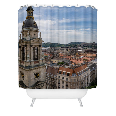TristanVision Budapests Bell Tower Shower Curtain