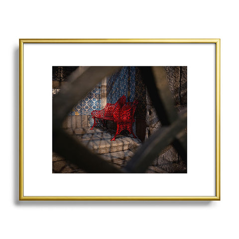 TristanVision Hidden Benches in Portugal Metal Framed Art Print
