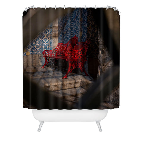 TristanVision Hidden Benches in Portugal Shower Curtain