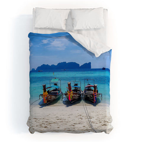 TristanVision Island Hopping on Longtails Duvet Cover