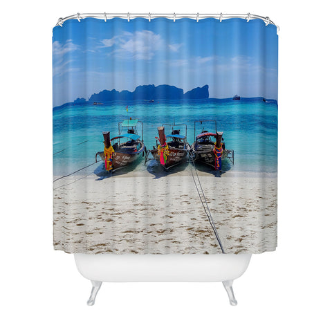 TristanVision Island Hopping on Longtails Shower Curtain