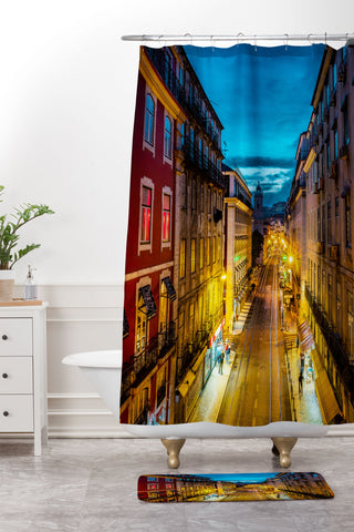TristanVision Lisbon Lights Shower Curtain And Mat