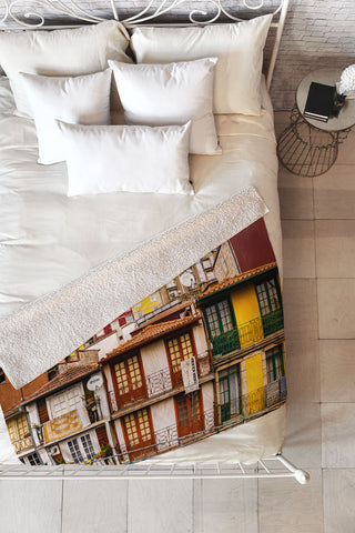 TristanVision Portuguese Neighborhood Fleece Throw Blanket