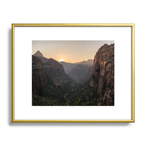 TristanVision Sunkissed Canyon Zion National Park Metal Framed Art Print