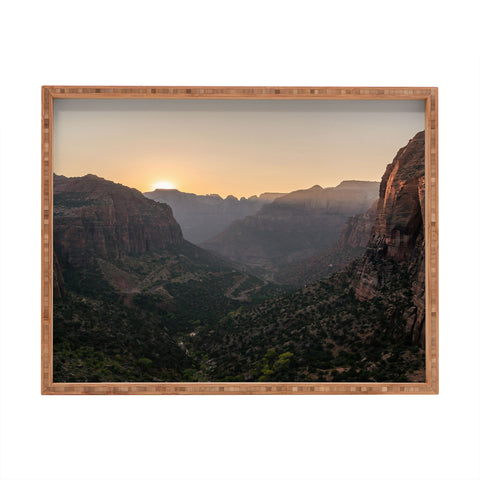 TristanVision Sunkissed Canyon Zion National Park Rectangular Tray
