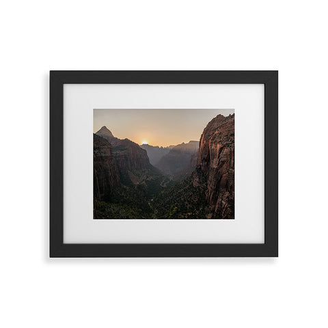 TristanVision Sunkissed Canyon Zion National Park Framed Art Print