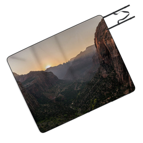 TristanVision Sunkissed Canyon Zion National Park Picnic Blanket