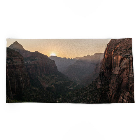 TristanVision Sunkissed Canyon Zion National Park Beach Towel