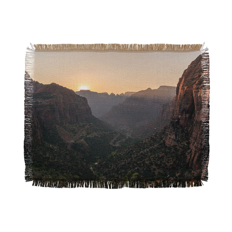 TristanVision Sunkissed Canyon Zion National Park Throw Blanket