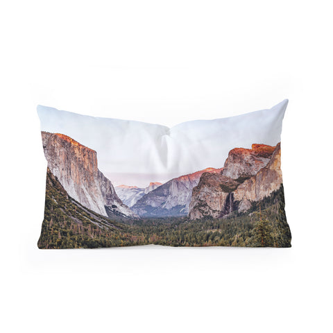 TristanVision Yosemite Tunnel View Sunset Oblong Throw Pillow