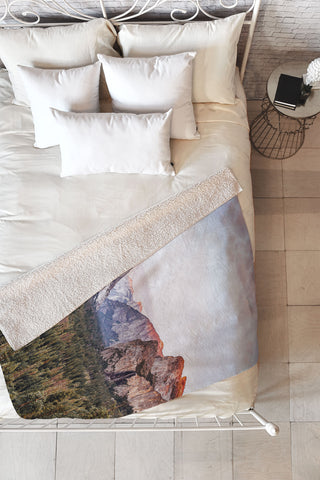 TristanVision Yosemite Tunnel View Sunset Fleece Throw Blanket